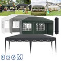 Faltbar Faltpavillon 3 x 6 m Pavillon UV Gartenzelt Partyzelt Stabil Wasserdicht