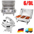 6/9L-Chafing Dish Speisenwärmer Edelstahl.Warmhaltebehälter Rechaud Wärmebehälte