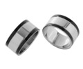 Ring Edelstahl Freundschaft silber schwarz Bandring glänzend für Damen & Herren