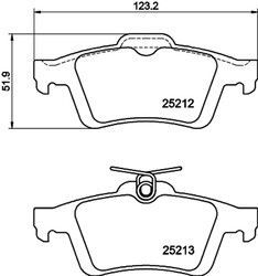 HELLA PAGID Bremsbelagsatz Scheibenbremse 8DB 355 015-761 für VOLVO FORD FOCUS 3