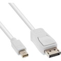 5x InLine Mini DisplayPort OUT zu DisplayPort IN Kabel, weiß 3m