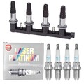 4x MAGNETI MARELLI Zündspule + 4x BOSCH Zündkerze Laser Platinum für Peugeot