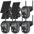 ANRAN Solar/Akku Kabellose WLAN Überwachungskamera Aussen 360° PTZ Kamera 5MP HD