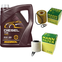 Motor-Öl 5L MANNOL Diesel TDI 5W-30+MANN-FILTER Filterpaket für BMW 1er E81 116i
