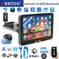 DAB+ 1 DIN 10" Android 14 Carplay Autoradio GPS NAVI 2+64G Drehbarer Bildschirm