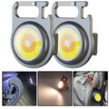 Mini COB Schlüsselanhänger Lampe Licht LED Wiederaufladbare Taschenlampe 2x