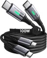 INIU USB-C-Kabel, 2er-Pack, 2 m, 100 W, 20 V/5 A, PD QC 4.0, Schnellladekabel