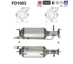 Ruß-/Partikelfilter, Abgasanlage AS FD1003 für FORD VOLVO