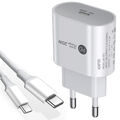 20W Schnell Ladegerät USB C Europäischer Stecker + 1m Typ C Lade Kabel Für Handy