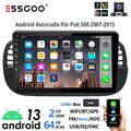 Autoradio 9" DAB+ 64G Android 13 Carplay GPS NAVI RDS KAM Für Fiat 500 2007-2015