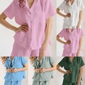 Entspannendes Damen Pyjama Set mit Shorts und Reverskragen für Komfort zu Hause