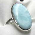 Ring 925 Silber Gr. 18,4 (58) großer ovaler Larimar Cabochon UNIKAT NEU