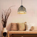 Hängelampe Pendelleuchte Holzlampe Esszimmerlampe Bambus E27 schwarz D 20 cm
