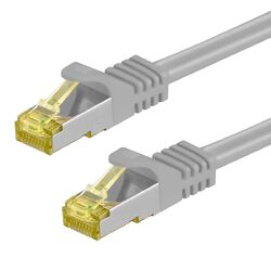 7 m RJ45 Patchkabel S/FTP PiMF m. CAT 7 Rohkabel grau 10 Gigabit LAN Netzwerk TV