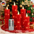 5er LED Kerzen Flackernd Set Echtwachs Mit Fernbedienung Echtwachskerzen Licht