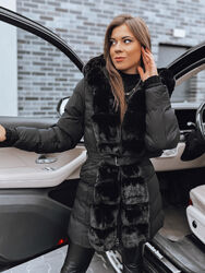 Damen Steppjacke mit Fell für Winter Lang Winterjacke Fell Jacke DSTREET S-XL
