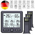 Wetterstation Digital Neu Thermometer Hygrometer mit 3 Innen Außen Sensor DHL