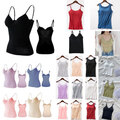 Damen-Unterhemd Mit Integriertem Bh Spaghettiträgern Tanktop T-Shirt J