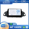 9" 128G Eingebaut DAB+/HDMI Carplay Android 14 Autoradio Für Ford Kuga 2013-2019