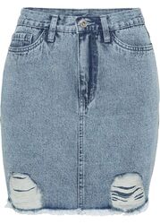 Jeansrock aus Bio-Baumwolle Gr. 36 Blue Bleached Washed Mini Freizeit-Skirt Neu
