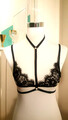 Spitze Bralette BH Harness Choker sexy kinky Gothic Festival Techno Rave Open Ai