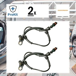 2x ORIGINAL® Denckermann Sensor, Raddrehzahl Vorne für Renault Master II