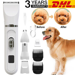 Profi 4 in 1 Tierhaarschneider Schermaschine Akku Rasier Trimmer für Hunde Katze