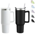 40oz Thermobecher mit Strohhalm und Henkel, 1200ml Kaffeebecher To Go Becher
