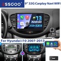 DAB+ 32G Android 14 Autoradio CarPlay GPS Nav WIFI Kam Für Hyundai i10 2007-2013