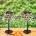 LUXUS LED SOLARLEUCHTE 2er SET SOLARLAMPE AUßEN TISCHLAMPE WEGELEUCHTE 80419411