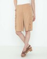 Hosenrock beige 40 Damen Hosenrock kurze Hose mit Volanteinsatz UVP: 89,99€ B190