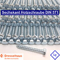 DIN 571  Holzschrauben Sechskantschrauben verzinkt Schrauben Ø 5mm Ø 8mm Ø 10mm