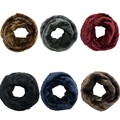 Stern Loop Uni Farb Fleece Kuschelig Warmer Winter Schal Schlauchschal Rundschal