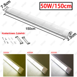 LED Feuchtraumleuchte Wannenleuchte Werkstattlampe Keller Büro 60/90/120/150cm