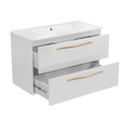 Waschbeckenunterschrank Waschtisch Gästebad Badmöbelset Toilette WC 80 Hochglanz