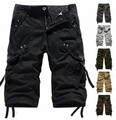 Herren Cargo Shorts Sommer kurze Hose Short Bermuda 3/4Lange Casual Pants
