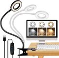 USB LED Leselampe Dimmbar Flexibel Schwanenhals Klemmleuchte Schreibtischleuchte