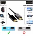 DisplayPort DP auf HDMI Adapter Kabel 1.2 HDMI 1.4 Wandler Full HD 3D 4K 1,8m