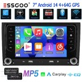 7" Für Audi A4 S4 RS4 8E 8F B9 B7 CarPlay Autoradio GPS Navi BT Android 14 4+64G
