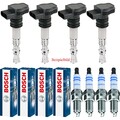 4x DELPHI Zündspule + 4x BOSCH Zündkerze für Opel Meriva Astra H Caravan L35