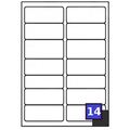 14 Etiketten pro A4-Blatt 99,1 x 38,1 mm weiße Adresse selbstklebender Tintenstrahllaser