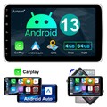 1 DIN 10.1 Zoll Android 14 Autoradio mit Apple Carplay GPS NAVI WIFI BT HIFI DSP