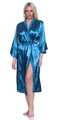 Damen Kimono Negligé Satin Nachtmantel Seidenrobe mit Spitze, Gr. S M L XL 2XL
