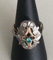 Gold Ring 583er Rot/Weißgold Ukraine? Diamanten/Smaragd 5,4 Gr.