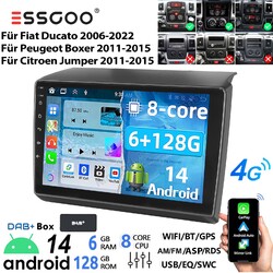 DAB+ 8 Core Für Fiat Ducato 2006-2022 6+128G Android 14 CarPlay Autoradio GPS 4G