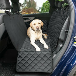 Hundedecke Basic für Auto Rückbank - Wasserabweisende und robuste Autoschondeckemit Seitenschutz und Sitzankern für Reise & Transport 
