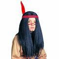 Indianer Kinder Perücke mit Feder Stirnband / Karneval Jungen Mädchen Indianerin
