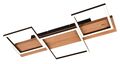 TRIO Leuchten Harper LED-Deckenleuchte Holz Metall braun schwarz dimmbar