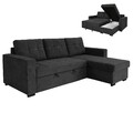 Ecksofa - graphite - Liegefunktion und Staukasten Sofa Wohnlandschaft Couch