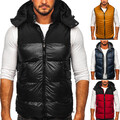 Weste Übergangs Bodywarmer Steppweste Kapuze Ärmellos Herren Mix BOLF Unifarben